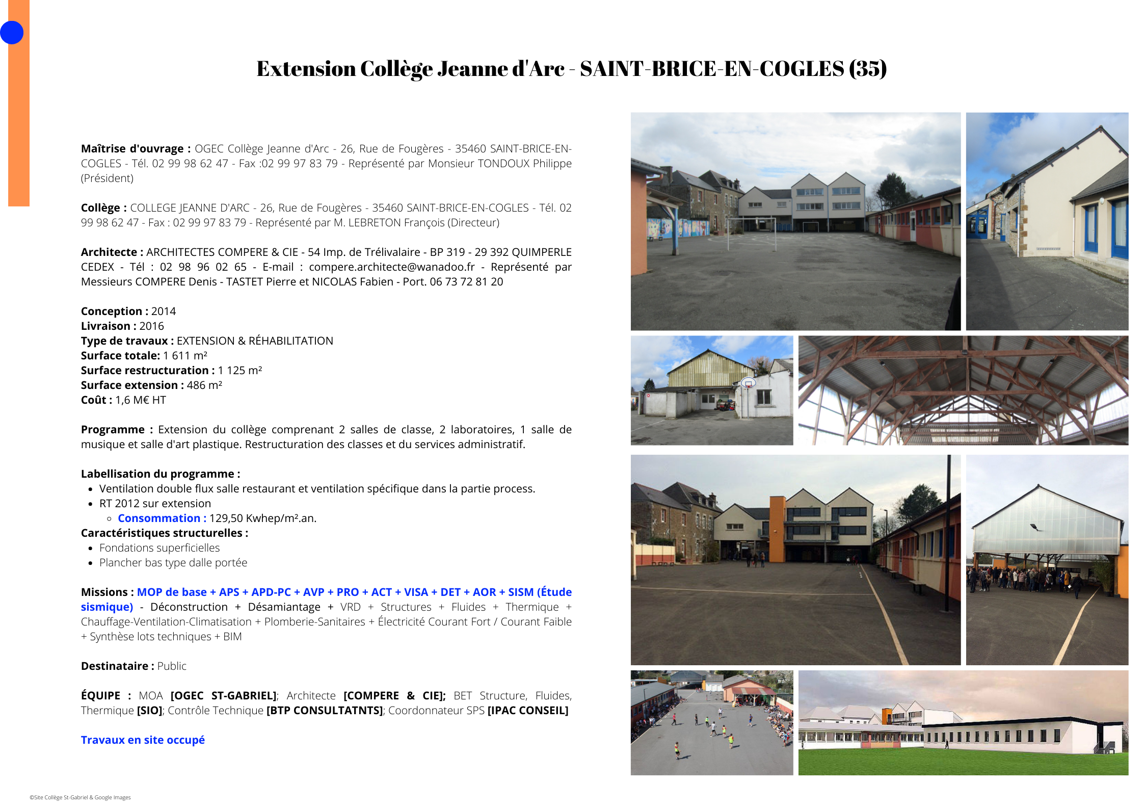 Extension College Jeanne dArc Saint Brice en Cogles
